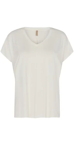 Sophia basisbluse med v-hals off white