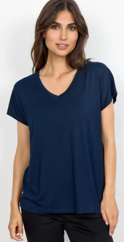 Sophia basisbluse med v-hals navy