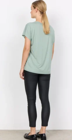 Sophia basisbluse med v-hals mineral