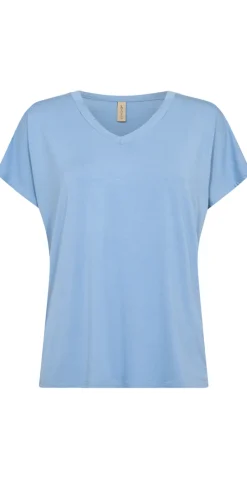 Sophia basisbluse med v-hals lysblå