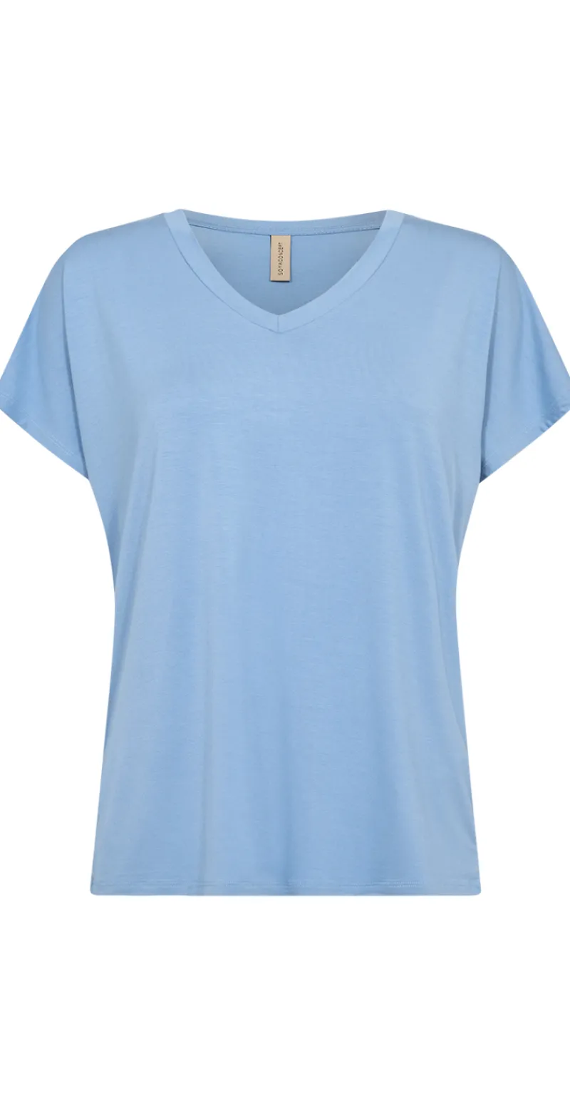 Sophia basisbluse med v-hals lysblå