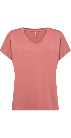 Sophia basisbluse med v-hals Blush