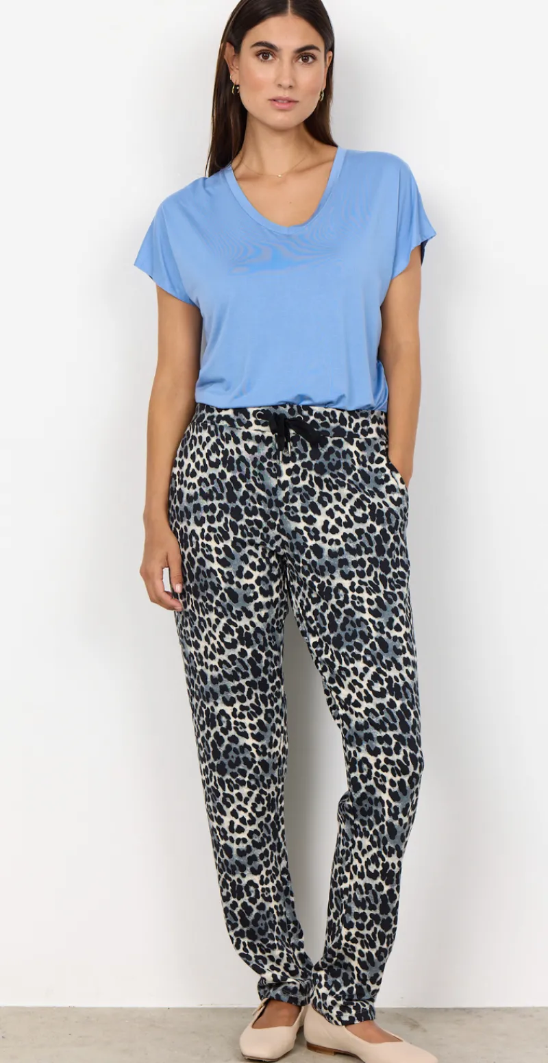 Sophia basisbluse med v-hals Air Blue