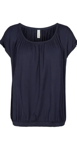 Sophia bluse med rund hals navy