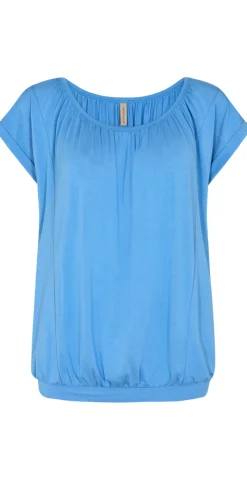 Sophia bluse med rund hals blå
