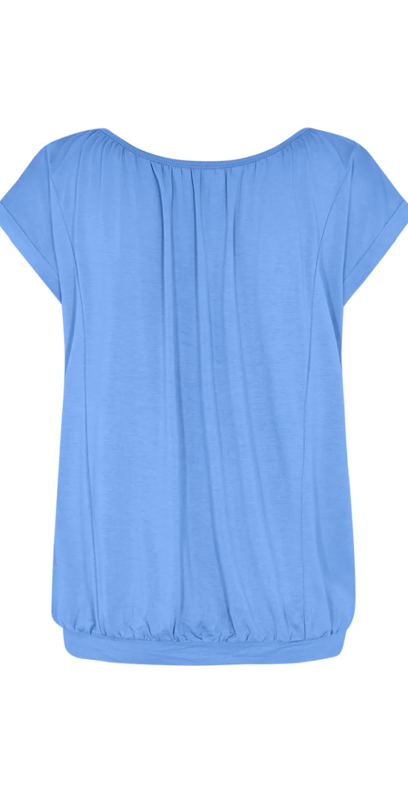 Sophia bluse med rund hals blå