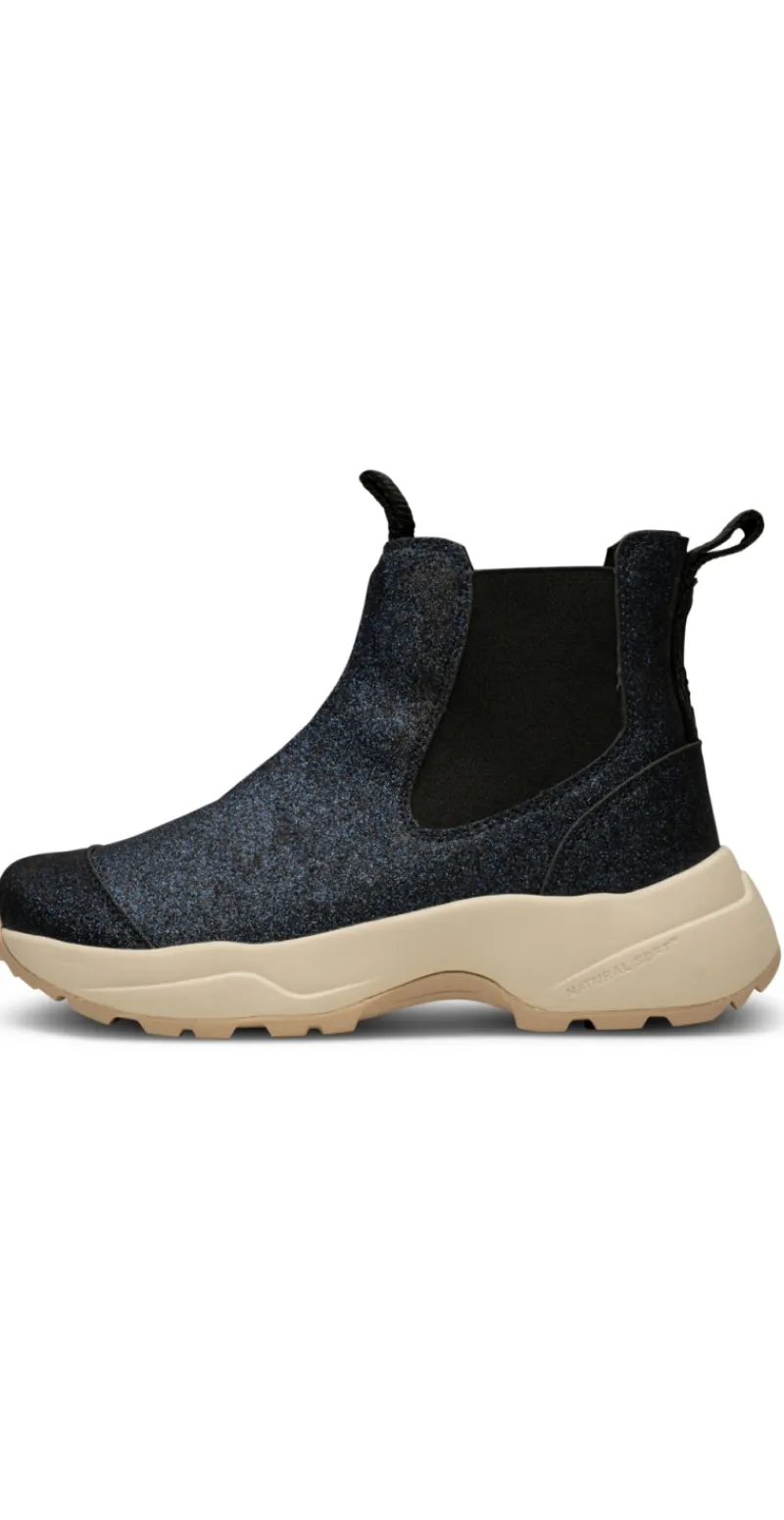 Støvle med glitter navy