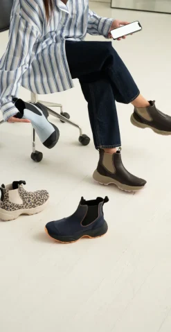 Vandtæt slip-on støvle dark navy/papaya