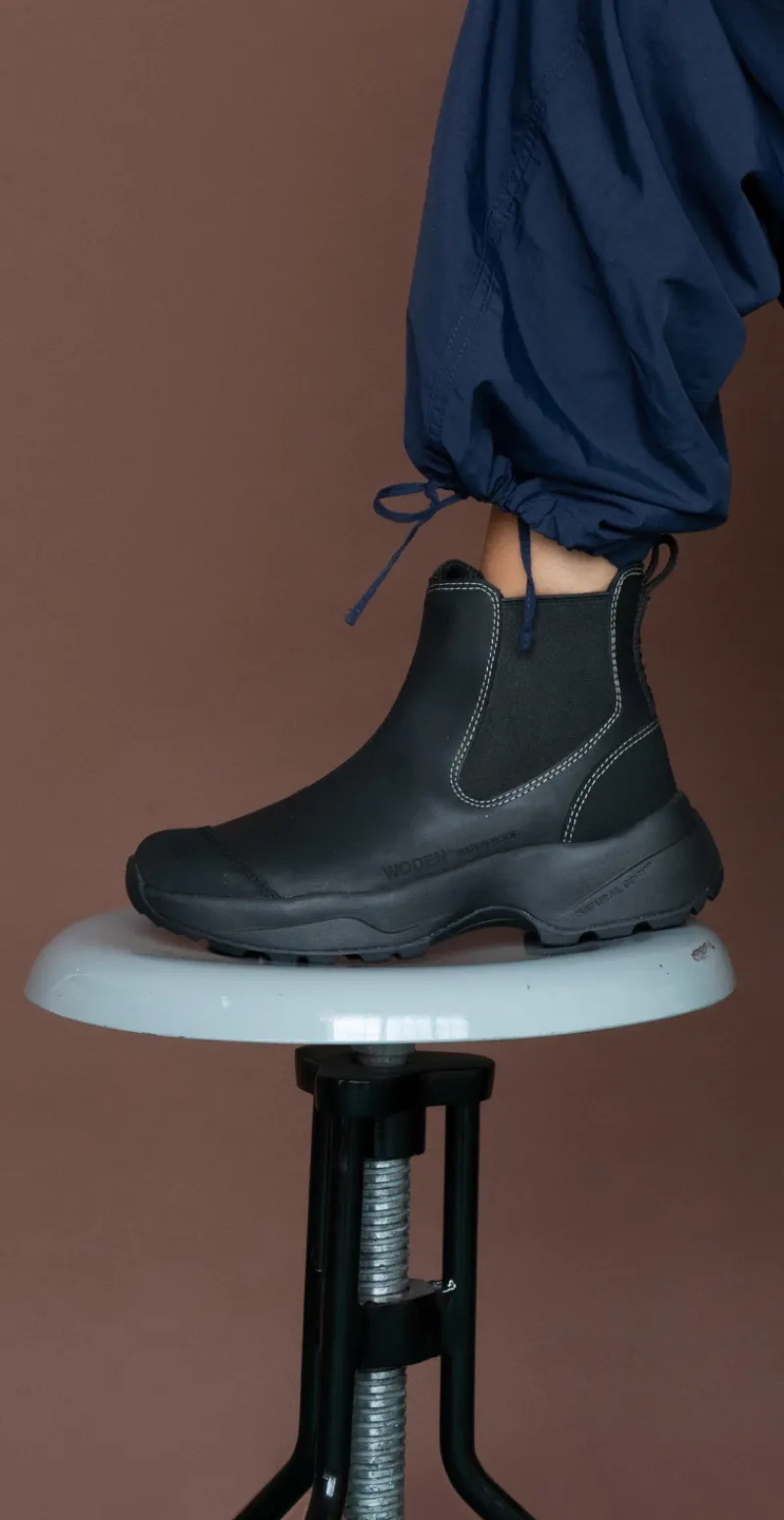 Vandtæt slip-on støvle i sort