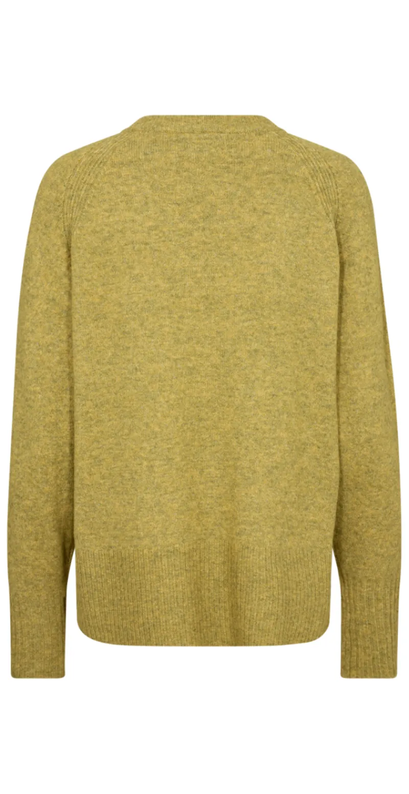 Vidoo strik pullover med broderet blomst willow melange