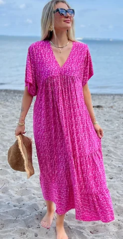 Vigga blomstret maxikjole pink LikeLondon