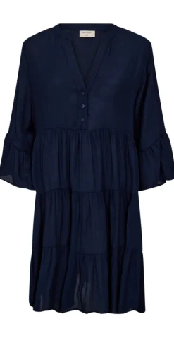 Vigge kjole med v-hals navy blazer