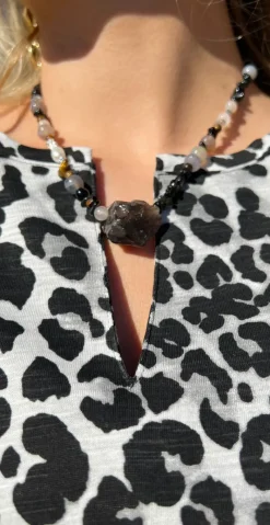 Viva T-shirt med leopard print high-rise w black